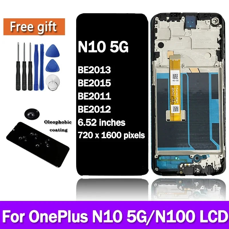 100% Tested For OnePlus Nord N10 5G BE2029 LCD Display Screen Touch Panel Digitizer Replacement For Oneplus Nord N100 BE2013 LCD  OnePlus phone repair parts