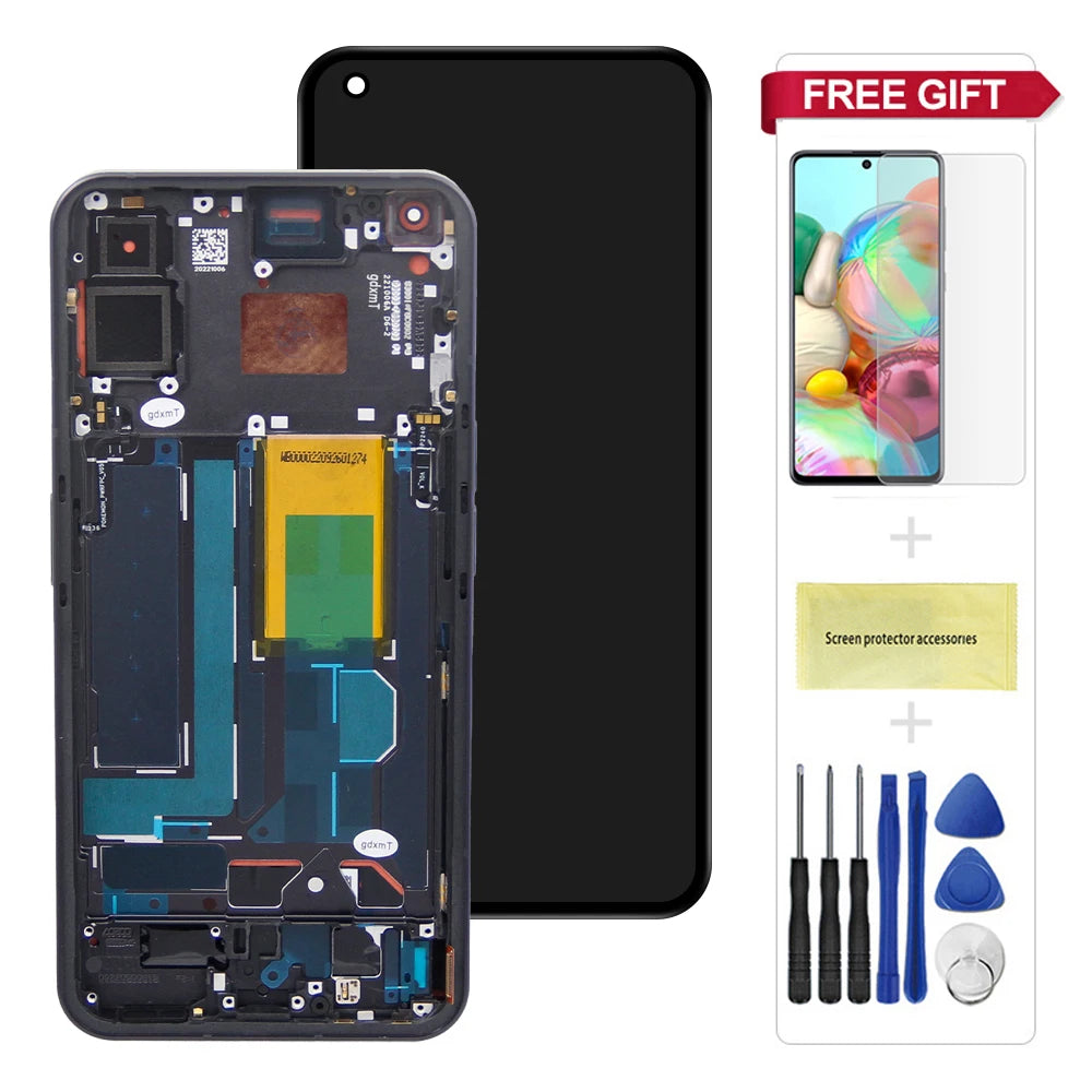 6.55'' OEM For Nothing Phone (1) A063 LCD Display Screen Frame+Touch Digitizer Repair Parts For Nothing Phone One LCD