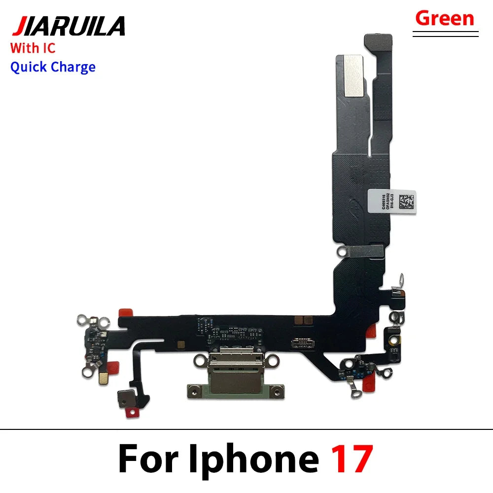 New For iPhone 17 / For iPhone 16E USB Micro Charger Charging Port Dock Connector Microphone Board Flex Cable iPhone phone repair parts
