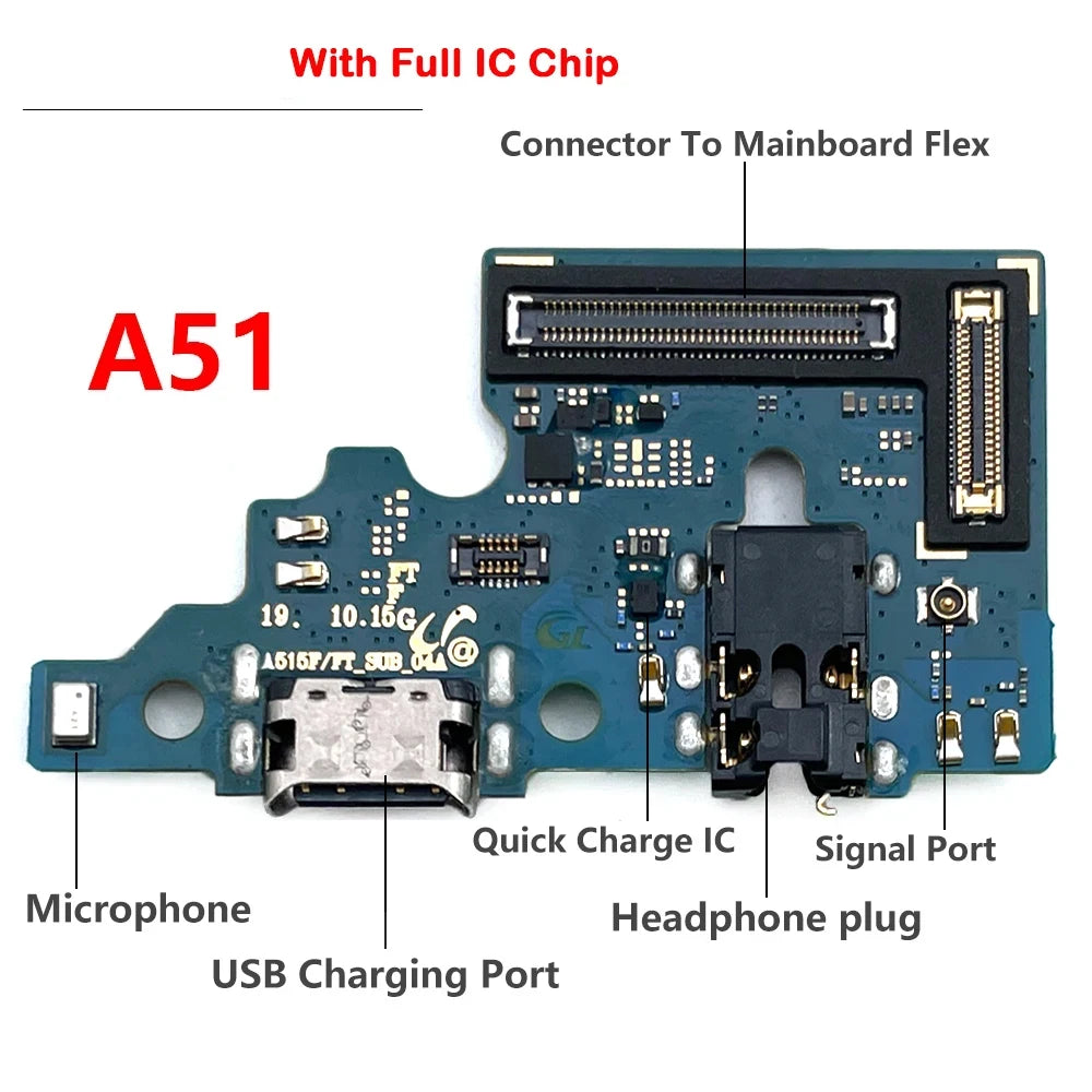 New For Samsung A51 A515F A71 A715F USB Charging Port Mic Microphone Dock Connector Board Flex Cable Samsung phone repair parts