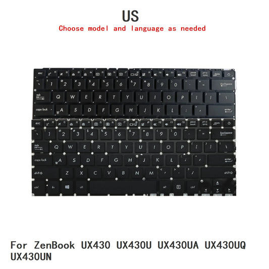 New US Language  Backlit Keyboard For ASUS ZenBook UX430 UX430U UX430UA UX430UQ UX430UN Notebook PC Replacement Keyboard ASUS laptop repair parts