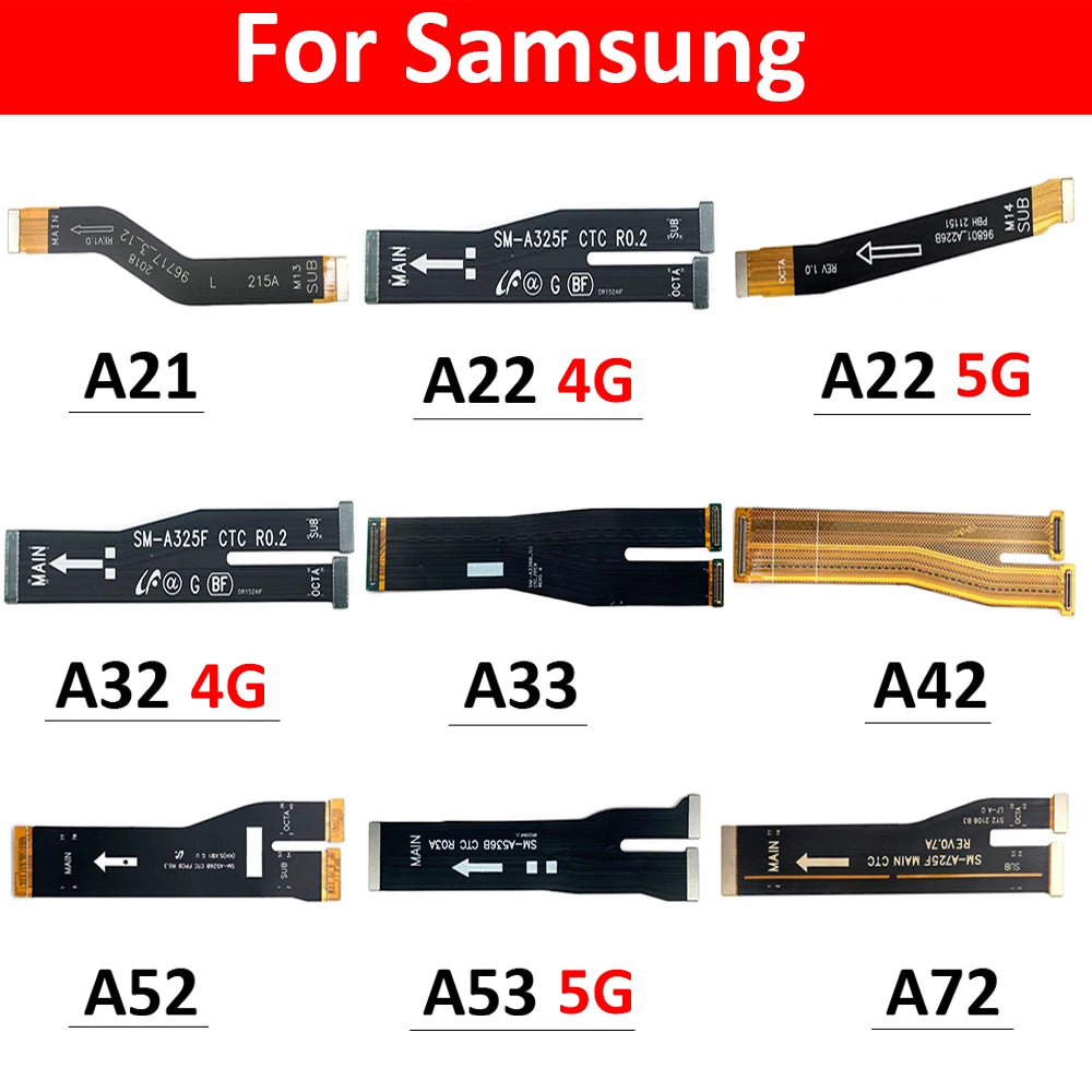 50Pcs, Main Board Connector Mainboard Flex Cable For Samsung A32 A52 A22 A72 A53 A33 A73 A24 A34 A54 A15 A25 A35 A55 4G 5G Samsung phone repair parts