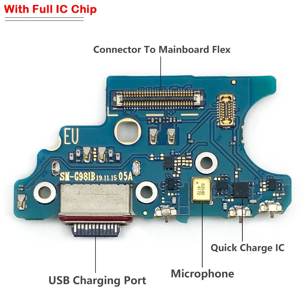 Dock Connector USB Charger Charging Board Port Microphone Flex Cable Board For Samsung S20 S21 Plus Ultra Fe 4G 5G G981B G986B Samsung phone repair parts