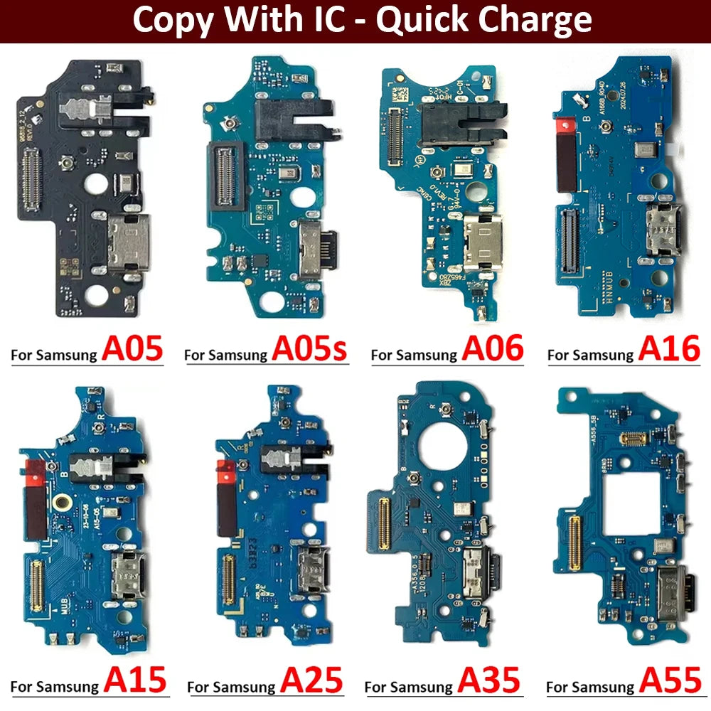 New USB Charging Port Board Flex Cable Connector Parts For Samsung A05 A05s A15 A25 A35 A55 A06 A16 4G 5G Microphone Module Samsung phone repair parts