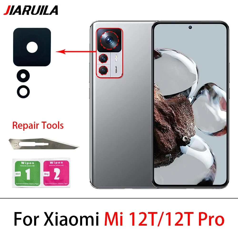 New Camera Glass Rear Back Camera glass Lens For Xiaomi Mi 10T 11T 12T 13T 14T Pro With Glue Adhesive  Xiaomi  Xiao mi phone repair parts