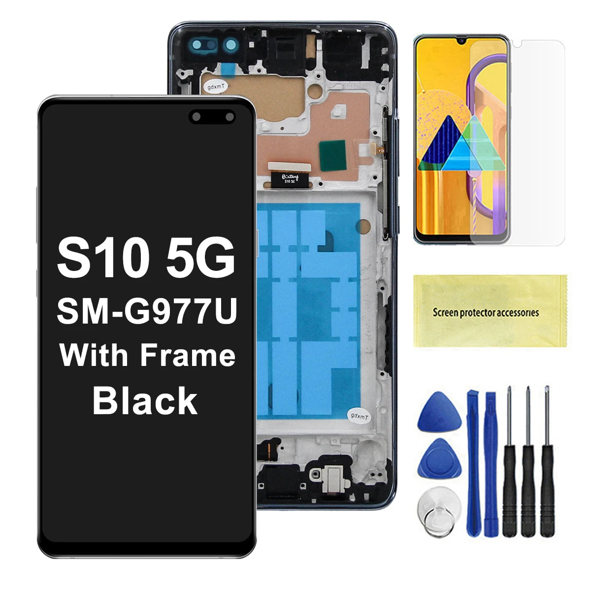 For Samsung S10 5G LCD Display Touch Screen Digitizer Assembly For Samsung S10 5G G977B G977U G977N Display Replacement Samsung phone repair parts