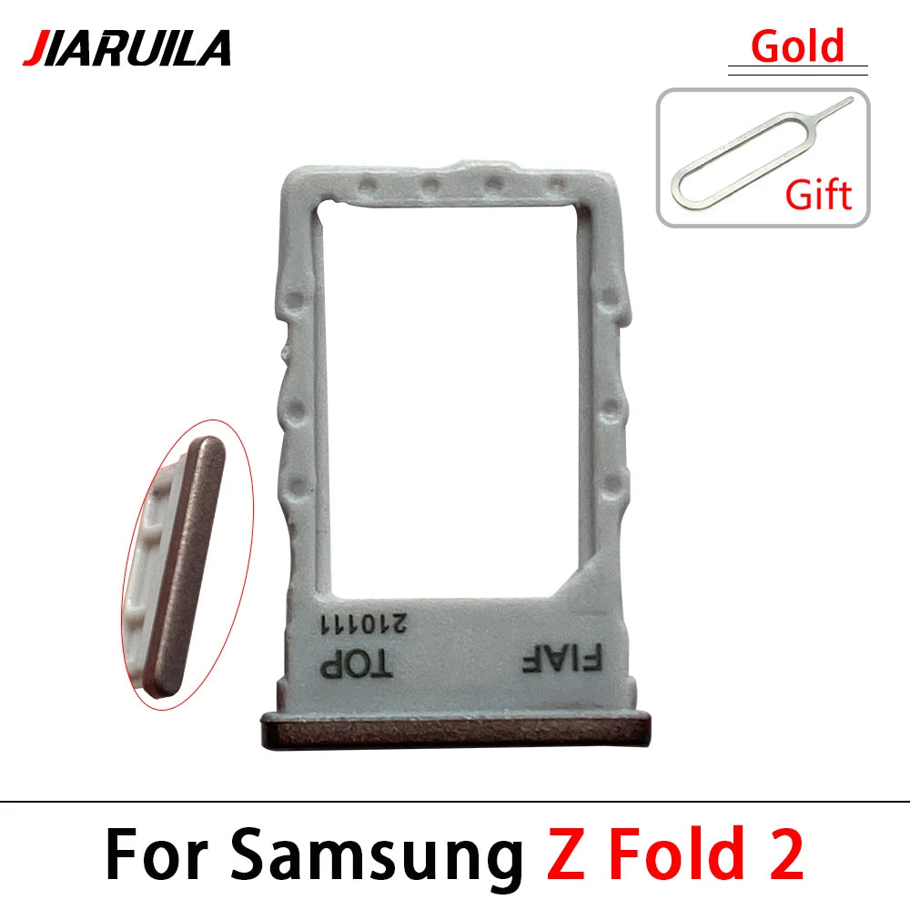 New For Samsung Z Fold 2 3 4 5 6 F916 F926 F936 F946 Micro Nano SIM Card Holder Tray Slot Holder Adapter Socket Samsung phone repair parts