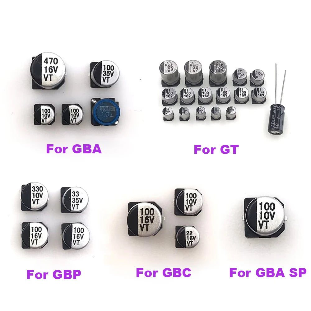 1-5pcs Capacitor Inductor Replacement Part For Gameboy Advance GBA SP GBC GBP For TurboExpress / PC Engine GT Capacitor Kit Game console repair parts