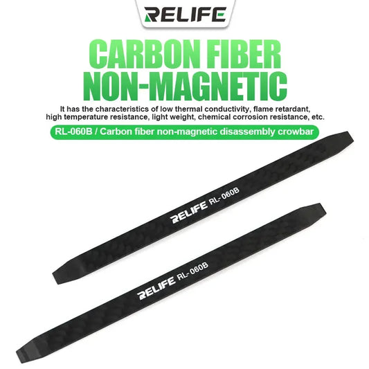RELIFE RL-060B Carbon Fiber Non Magnetic Dismantling Crowbar for Mobile Phone Screen Back Cover Glass Disassembly Tool Professional Repair Tools