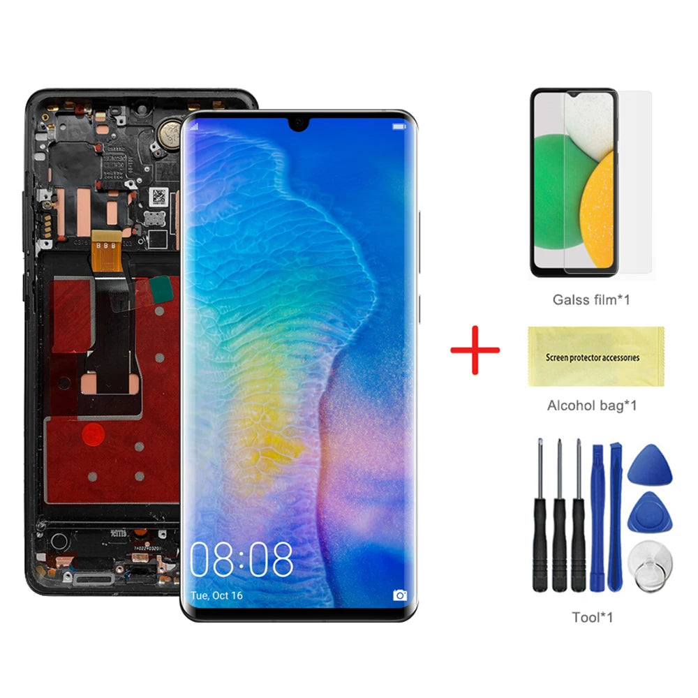 6.47" P30 Pro Screen Replacement, for Huawei P30 Pro VOG-L29 VOG-L09 Lcd Display Digital Touch Screen With Frame Assembly HUAWEI phone repair parts