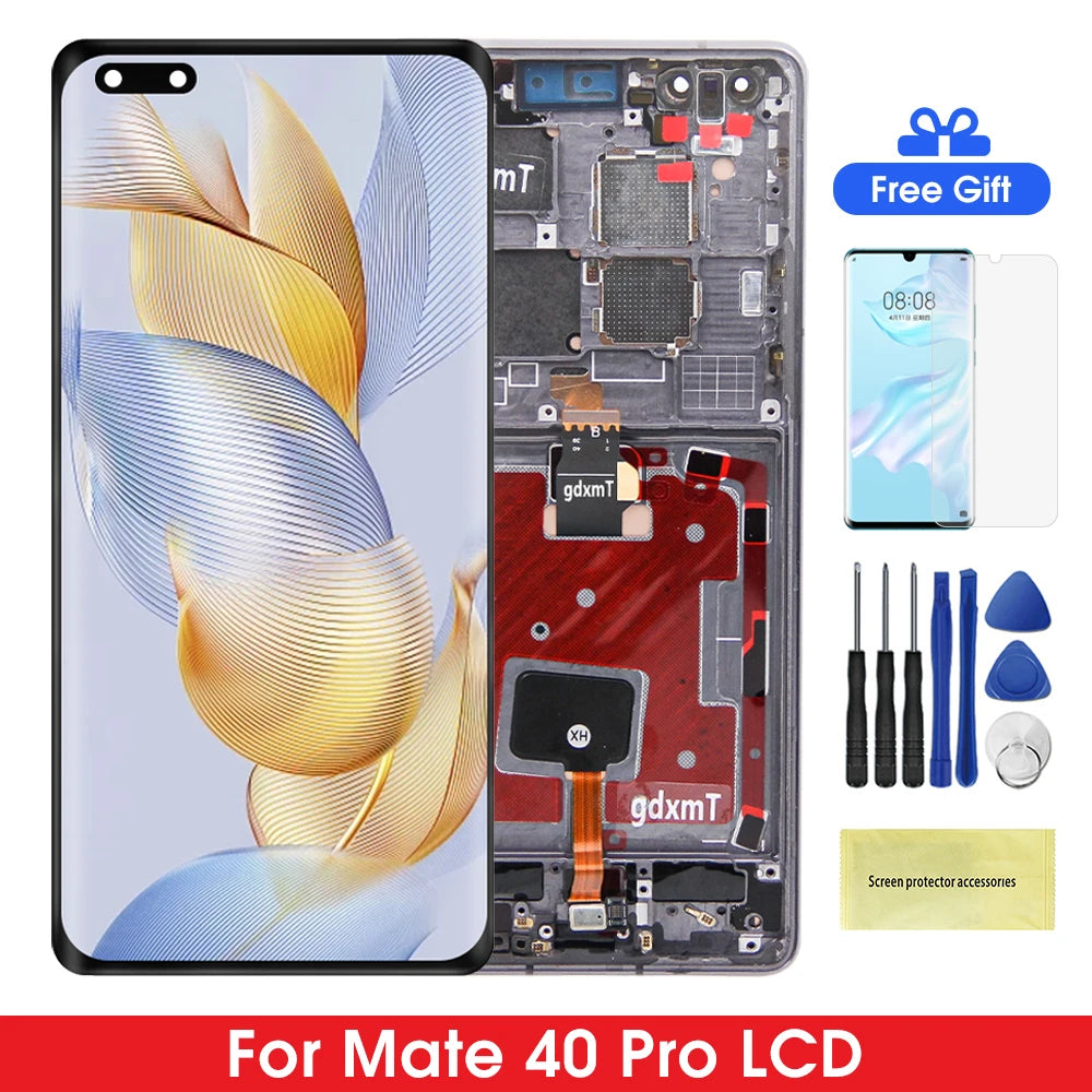 For Huawei Mate 40 Pro NOH-NX9 NOH-AN01 LCD Display Touch Screen Digital For Huawei Mate 40 Pro Screen Replacement Tested HUAWEI phone repair parts