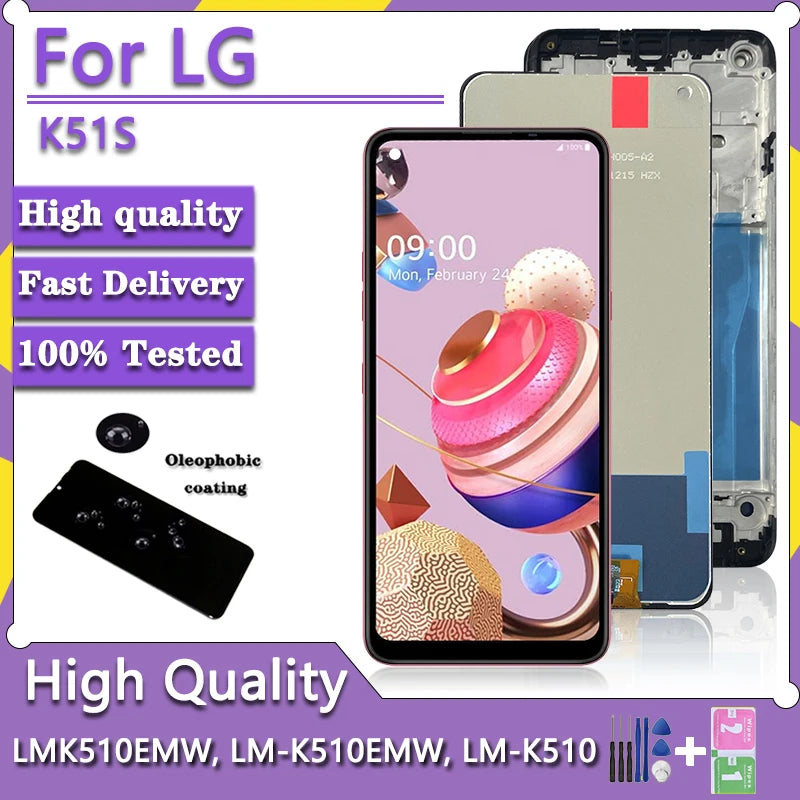 6.55"LCD For LG K51s Display Screen For LG K51S LMK510EMW LM-K510EMW LM-K510 LCD Touch Screen Digitizer Assembly LG phone repair parts
