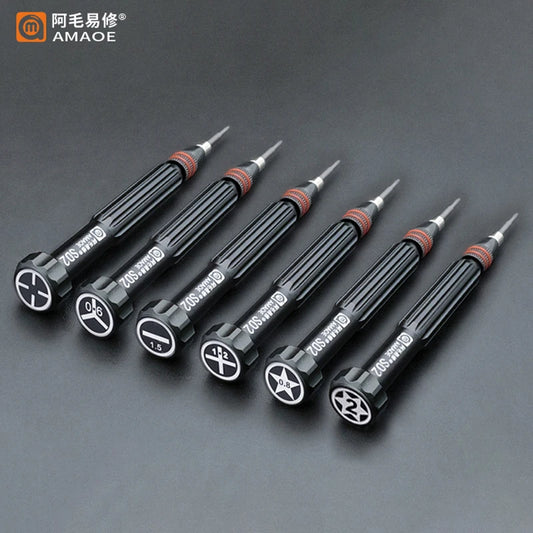 AMAOE SD2 Precision Screwdriver Torx Pentalobe Tri Wing Magnetic S2 Steel Bits Screw Driver for Camera Watch Mobile Phone Repair Professional Repair Tools