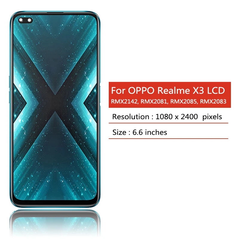 6.6"inch For OPPO Realme X3 SuperZoom RMX2086 LCD RealmeX3 RMX2142 Display Touch Screen Digitizer Replacement  Oppo phone repair parts