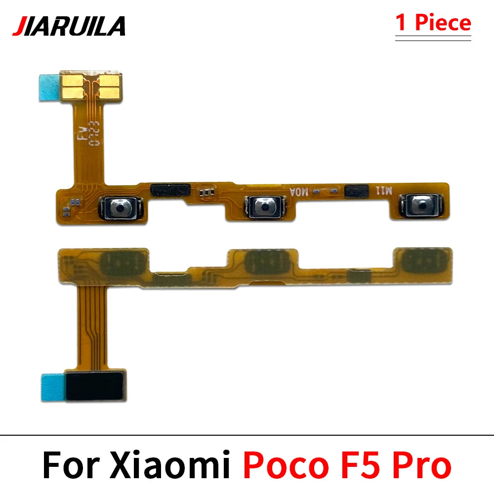 10Pcs, Power On Off Volume Side Button Key Flex Cable For Xiaomi Poco F4 F5 M3 M4 X3 X4 X5 X6 Pro 4G 5G GT Xiaomi  Xiao mi phone repair parts