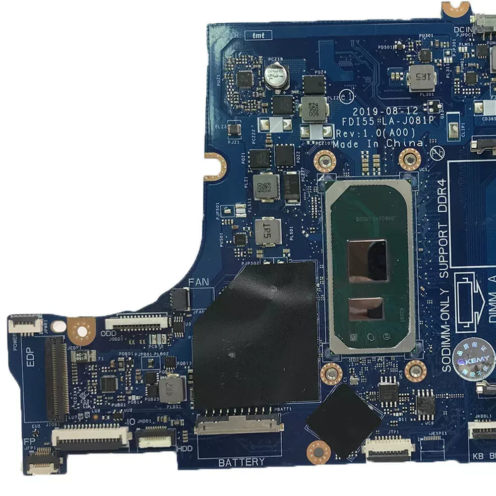 Laptop Motherboard For Dell Inspiron FDI55 LA-J081P with 3501 3493 3593 CPU：i3-1005G1 I5-1035G1 W20W5 62DM7 CY Dell laptop repair parts
