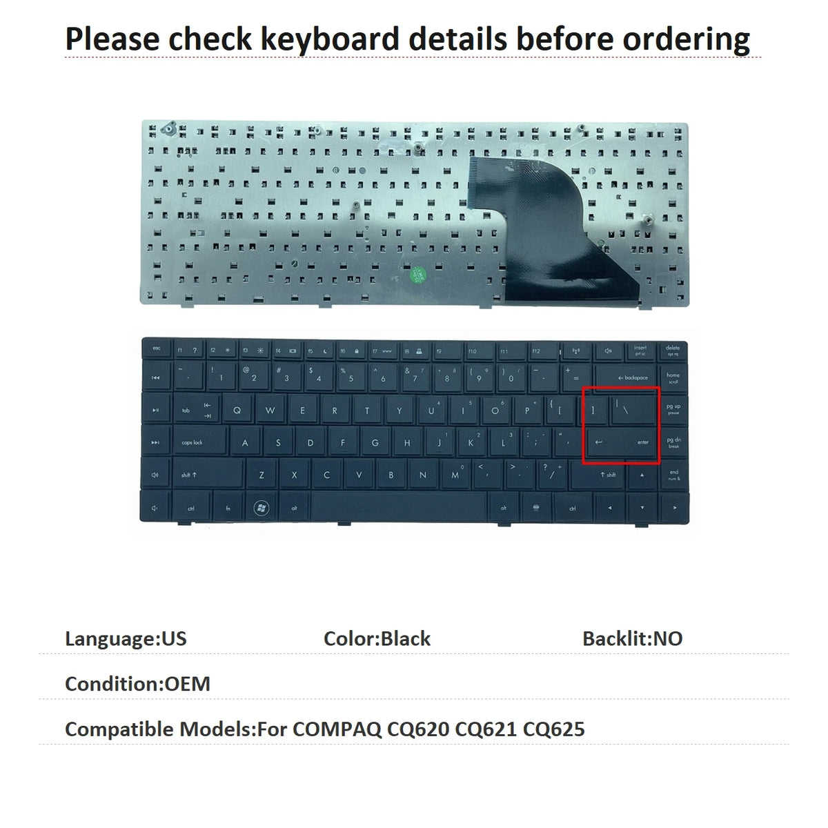 New US Russian Language  Keyboard For HP COMPAQ CQ620 CQ621 CQ625 Notebook PC Replacement Keyboard HP laptop repair parts