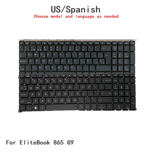 New US Spanish Language  Backlit Keyboard For HP EliteBook 865 G9 Notebook PC Replacement Keyboard  HP laptop repair parts