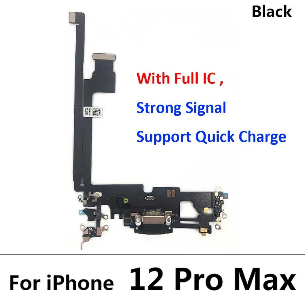 10Pcs/Lot, New USB Charging Port Mic Microphone Dock Connector Board Flex Cable For iPhone 12 Pro Max 12 mini Repair Parts iPhone phone repair parts