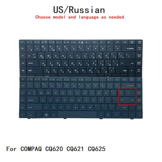 New US Russian Language  Keyboard For HP COMPAQ CQ620 CQ621 CQ625 Notebook PC Replacement Keyboard HP laptop repair parts
