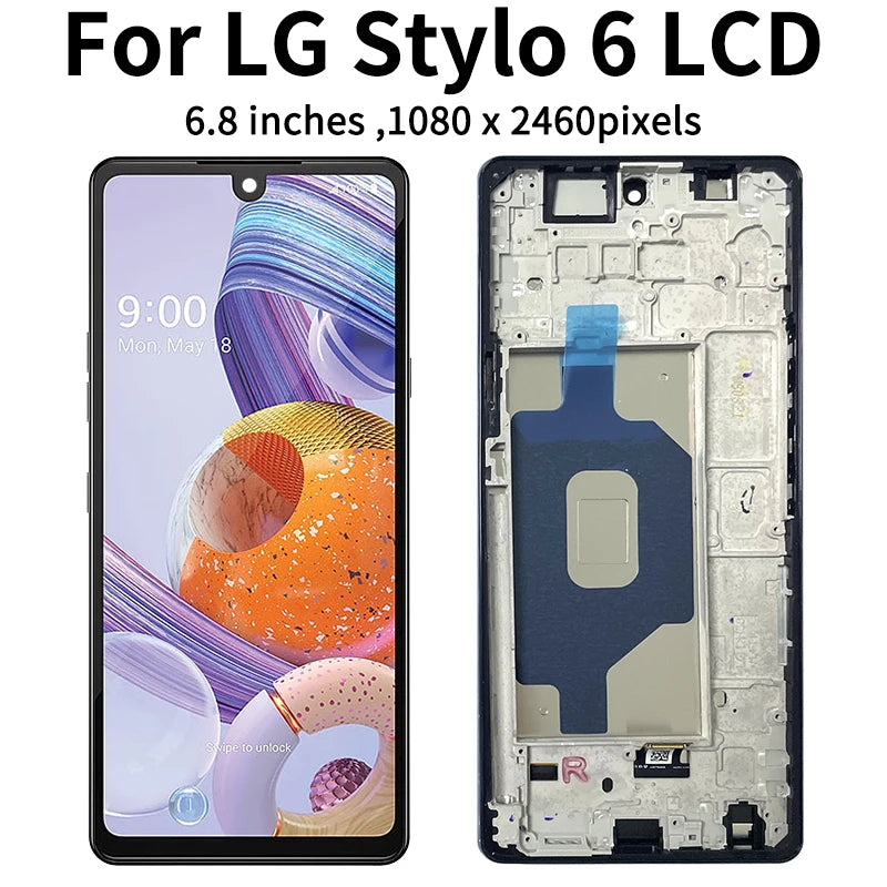 6.8"New For LG Stylo 6 LM-Q730TM LCD Display Touch Screen Digitizer Assembly For LG Stylo6 LMQ730TM Display Replacement LG phone repair parts