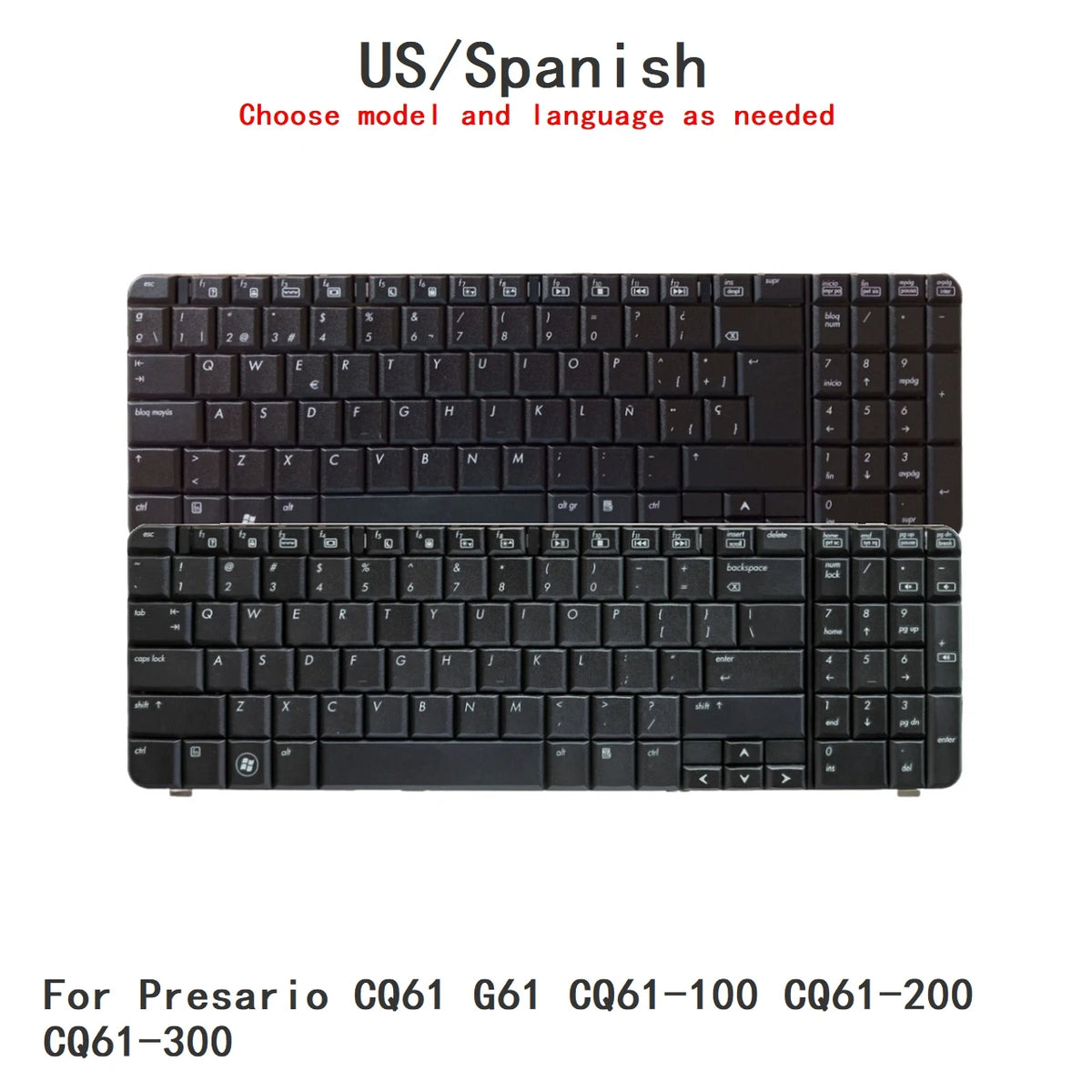 New US Spanish Language  Keyboard For HP Presario CQ61 G61 CQ61-100 CQ61-200 CQ61-300 Notebook PC Replacement Keyboard  HP laptop repair parts