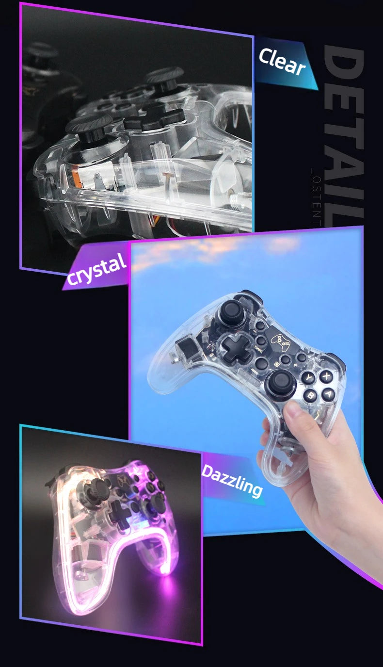Wireless Bluetooth game controller Console Joypad Joystick for N-intendo S-witch Pro PC mobile phones vibration wake-up Gamepad  Game console accessories