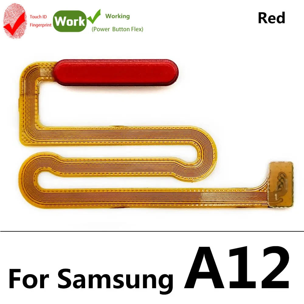 New For Samsung A12 A125 A125F Home Button Fingerprint Sensor Flex With Power Key Button Flex Cable Samsung phone repair parts