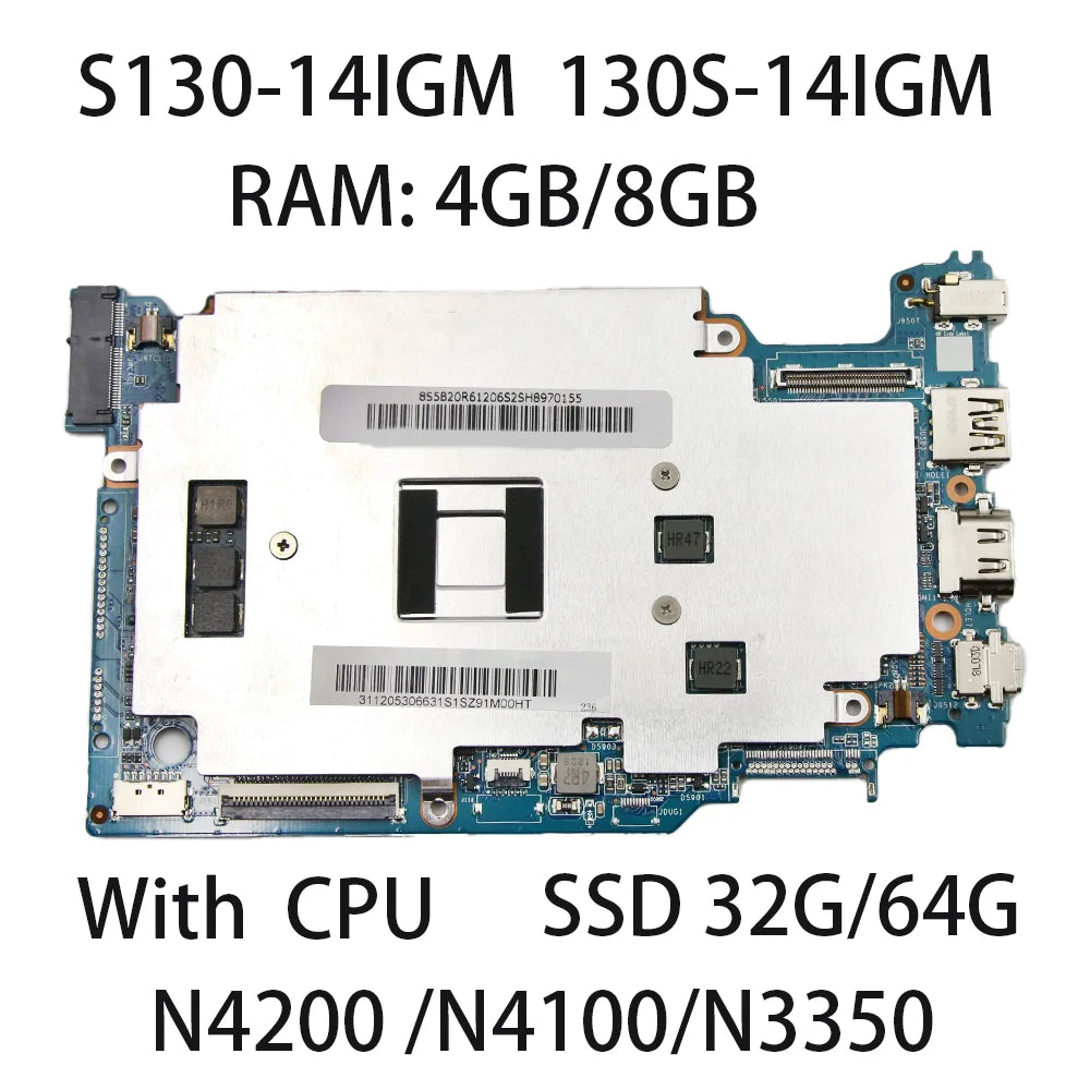 Laptop Motherboard For Lenovo IdeaPad S130-14IGM 120S-14IAP With CPU：N4200 /N4100/N3350/N4000 RAM:4G/8G SSD 32G/64G 5B20R61097 Lenovo laptop repair parts
