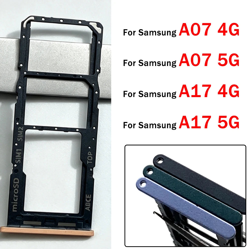 New For Samsung A07 A17 4G 5G Dual SIM Card Tray Slot Holder Adapter Accessories Samsung phone repair parts