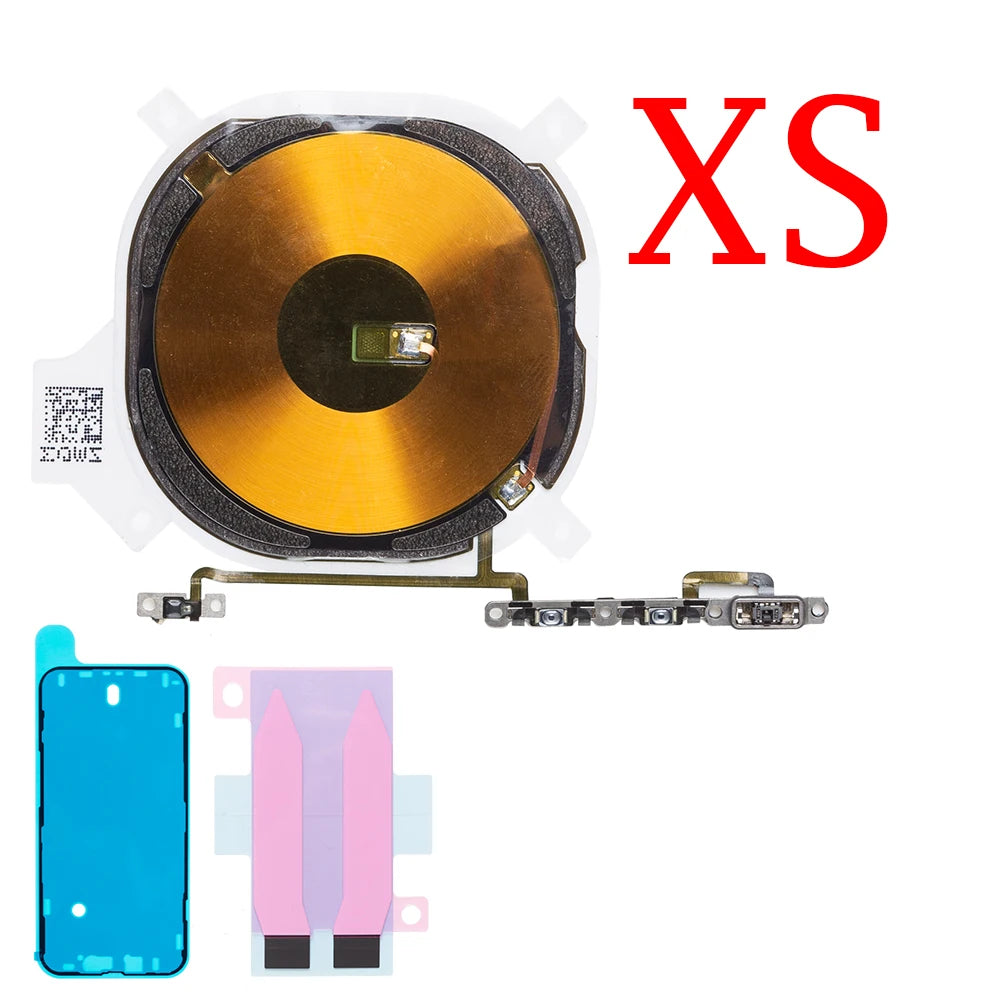 NFC Chip For iPhone X XR XS 11 12 13 Pro Max Wireless Charging Charger Panel Coil Sticker With Volume Button Flex Cable iPhone phone repair parts