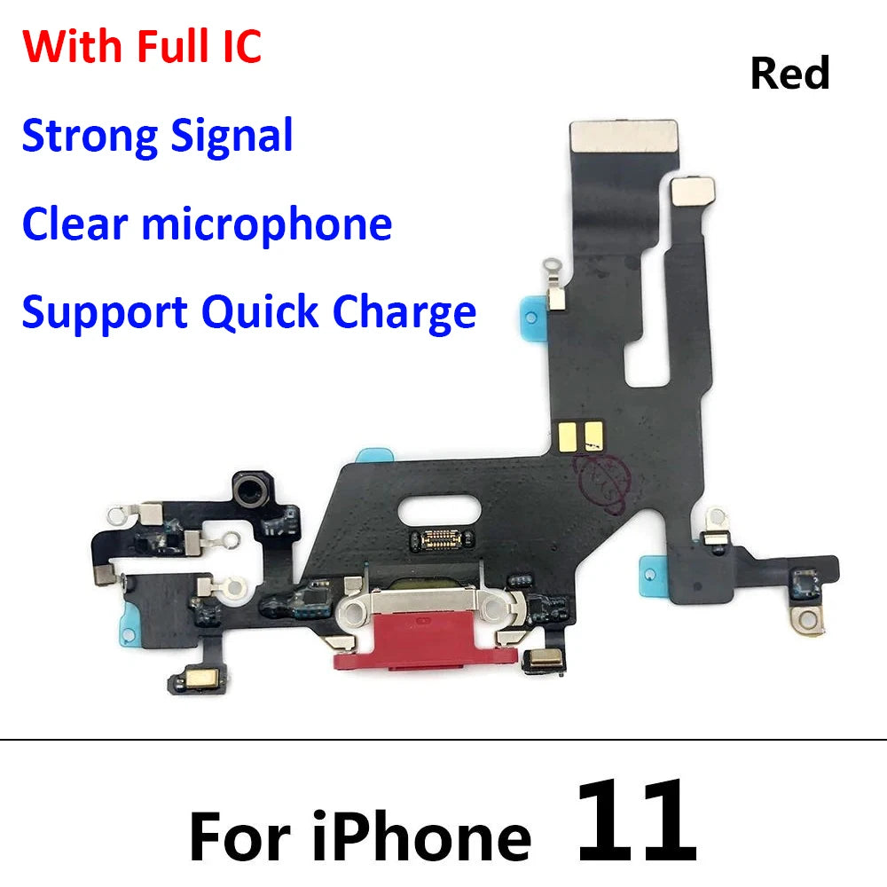New USB Charging Port Charger Board Flex Cable For Iphone 11 Pro 11Pro Max Dock Connector With Microphone iPhone phone repair parts
