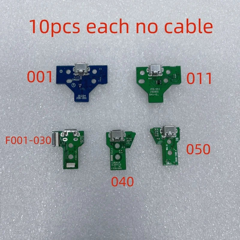 50pcs for JDS-001 JDS-011 JDS-030 F001 JDS-040 Jds 040 JDS-055 050 USB Charging Socket Board with Flex Cable for PS4 Controller Game console repair parts