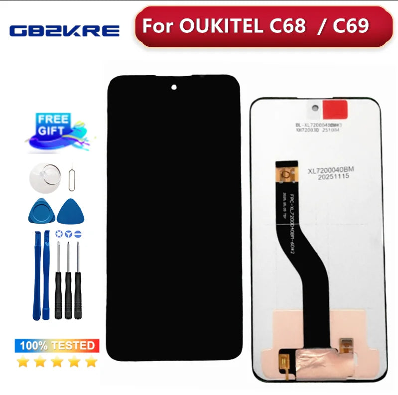 7.2"Origina for Oukitel c68 c68 Pro c68 Plus C69 LCD Screen Touch Screen Mount Replacement for Oukitel C69 C68 Pro LCD Screen Other brand Phone repair parts