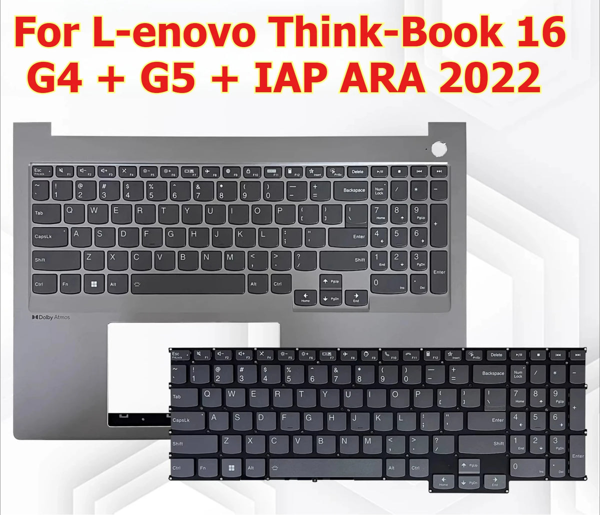 Upper case keyboard for Lenovo ThinkBook 16 G4 + G5 + IAP ARA 2022 topcase palmrest C shell keyboard cover touchpad assembly Lenovo laptop repair parts