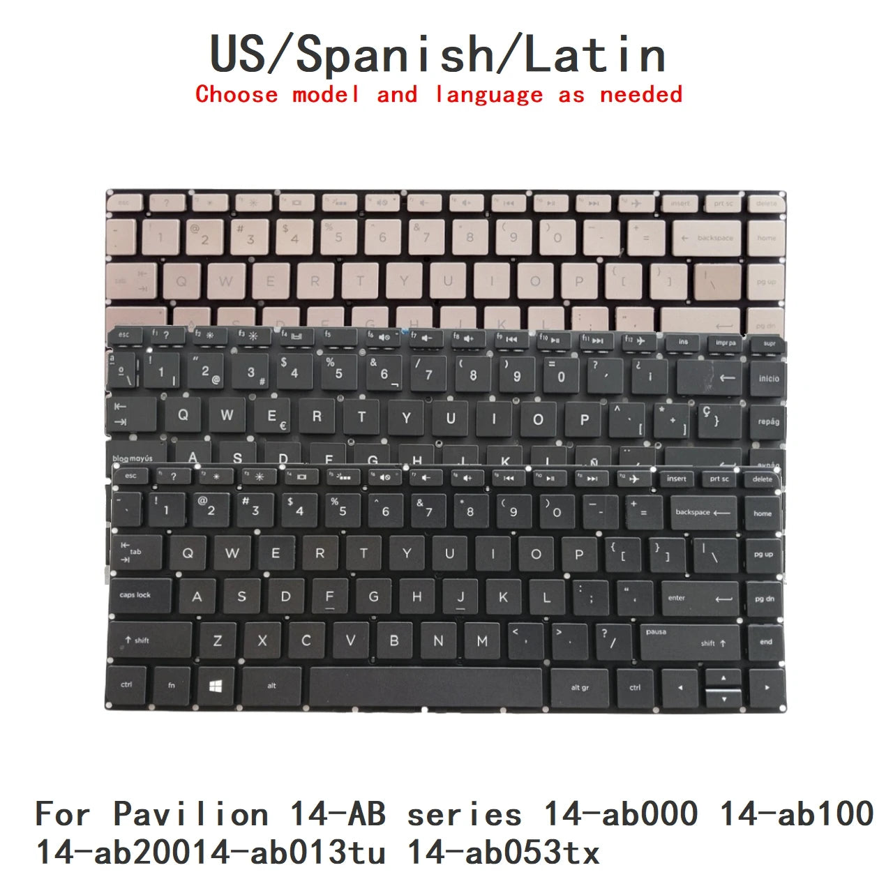 New US Spanish Latin Language  Backlit Keyboard For HP Pavilion 14-AB series 14-ab000 14-ab100 14-ab20014-ab013tu 14-ab053tx  HP laptop repair parts