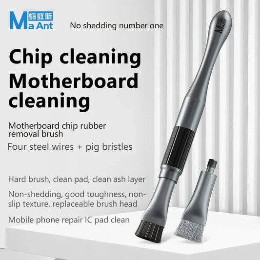 MaAnt Motherboard Chip Rubber Removal Brush No Shedding Number 1 Antistatic IC Pad Cleaning Double Head Remove Glue Brush Professional Repair Tools