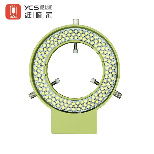 YCS Adjustable 144 LED Ring Light Illuminator Lamp For Industry Stereo Microscope Lens Camera Magnifier 110V-240V Adapter Professional Repair Tools
