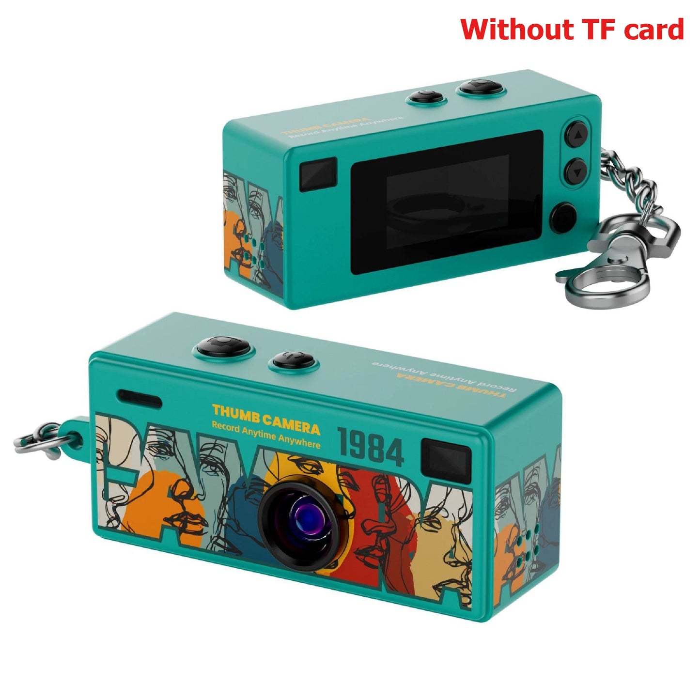 Retro Mini Keychain Thumb Camera 1080P HD Recorder Built-in Flash Auto Focus 130° Wide Angle Lens Screen Portable Pocket Camera