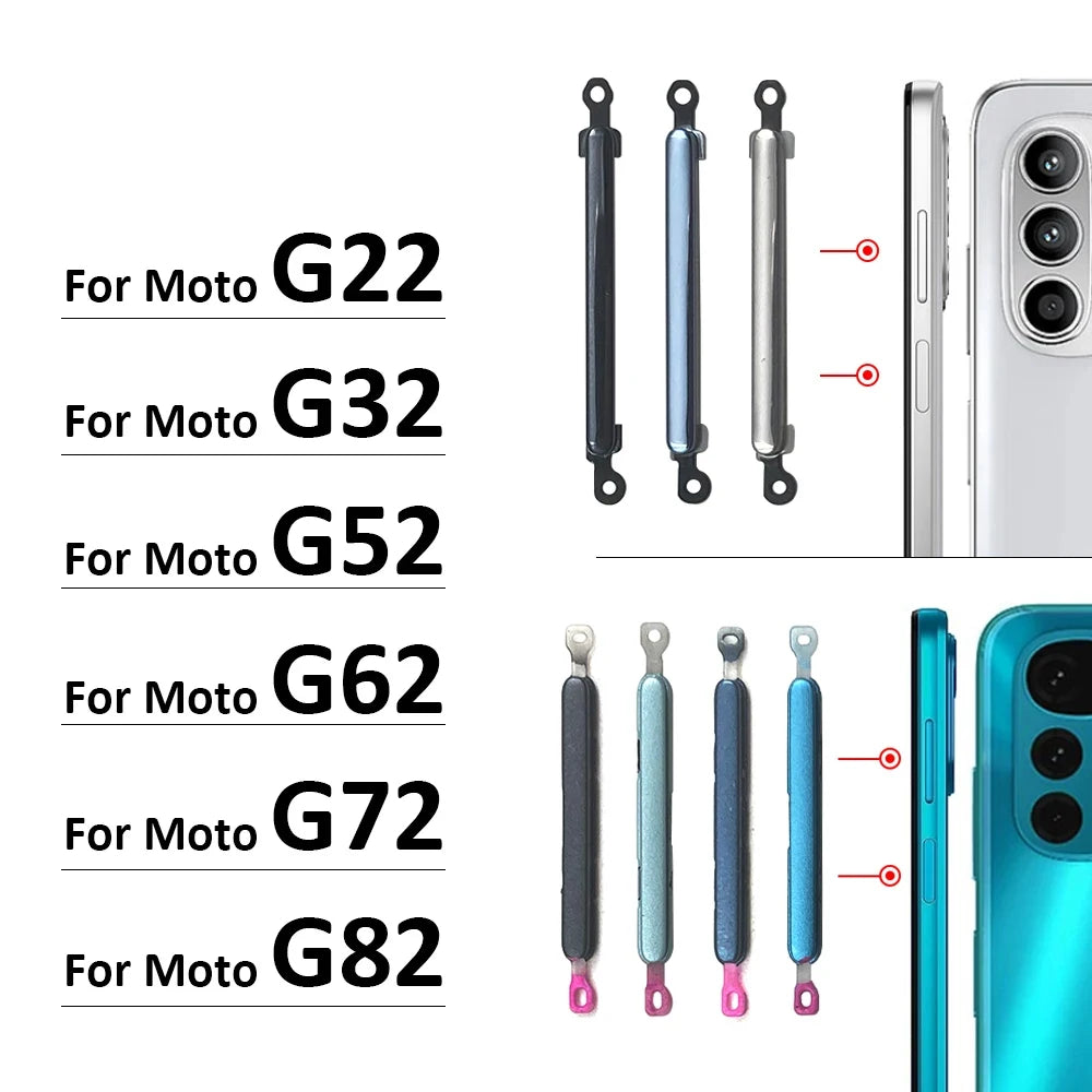 For Motorola Moto G22 G32 G52 G62 G72 G82 5G Side Key Power and Volume Button Replacement Parts Motorola phone repair parts
