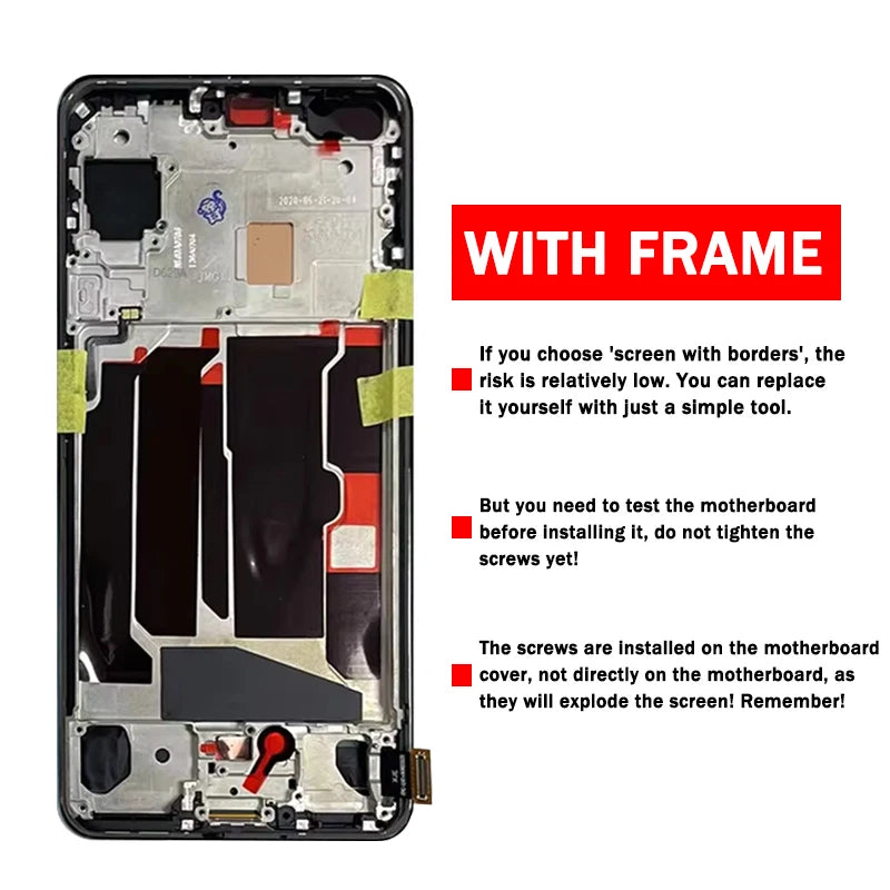 Super AMOLED For OnePlus Nord 5G LCD Display Touch Screen Digitizer Assembly 1+Nord 5G AC2001, AC2003 Display Frame  OnePlus phone repair parts