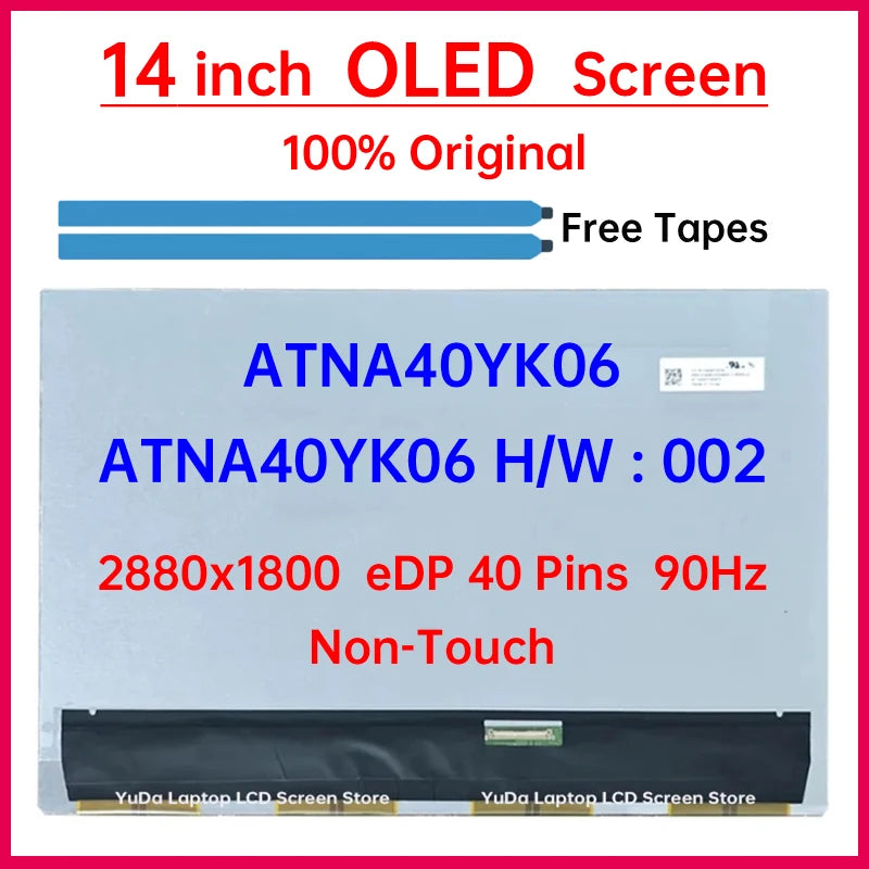14 Inch Laptop OLED LCD Screen ATNA40YK06 For HP 14Pro 14-CH 14-EH TPN-W154 Display Matrix Panel Replacement 2880x1800 Non-Touch HP laptop repair parts