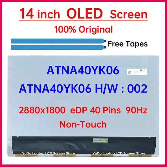 14 Inch Laptop OLED LCD Screen ATNA40YK06 For HP 14Pro 14-CH 14-EH TPN-W154 Display Matrix Panel Replacement 2880x1800 Non-Touch HP laptop repair parts