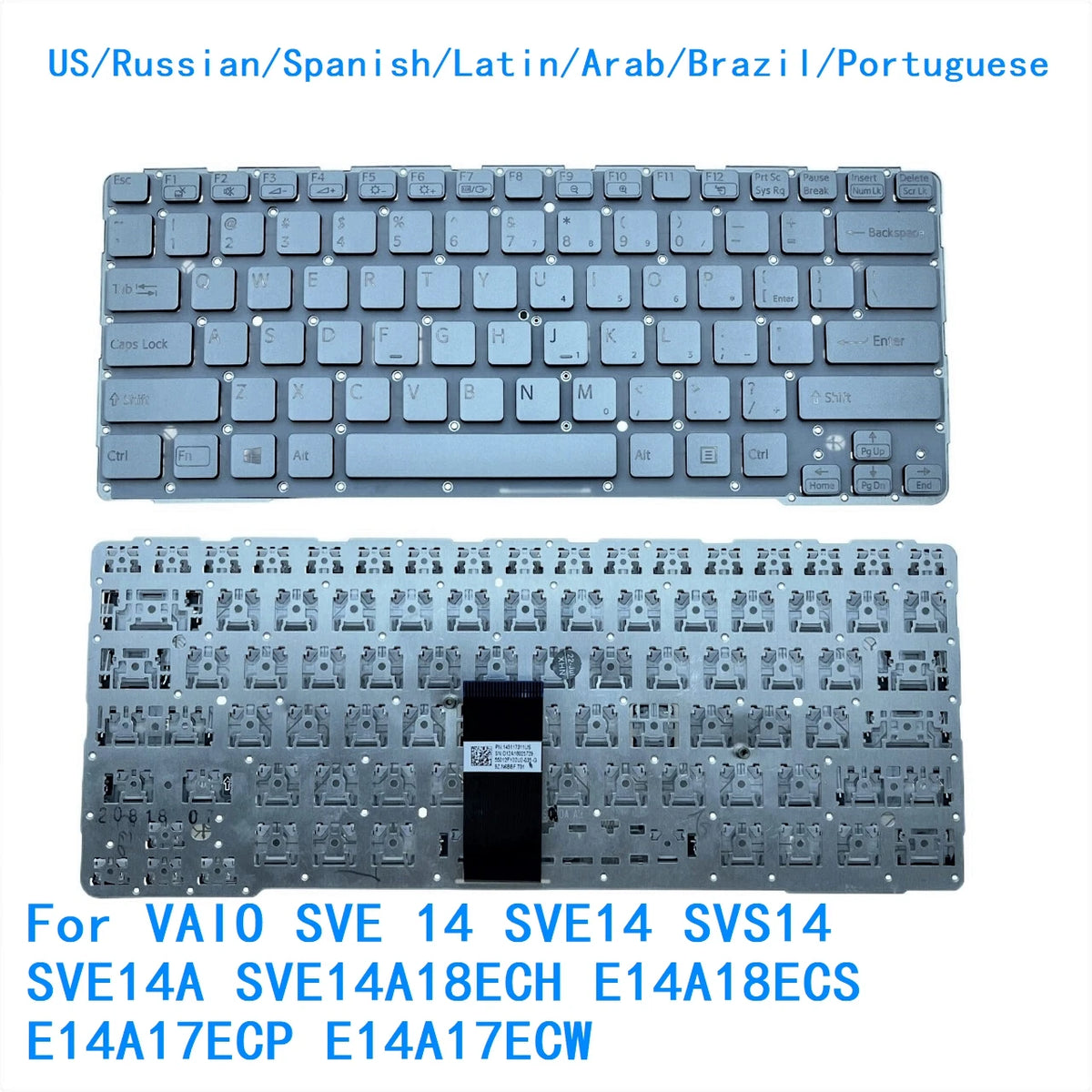 US RU SP LA AR BR PT Keyboard For Sony VAIO SVE 14 SVE14 SVS14 SVE14A SVE14A18ECH E14A18ECS E14A17ECP E14A17ECW SONY laptop repair parts