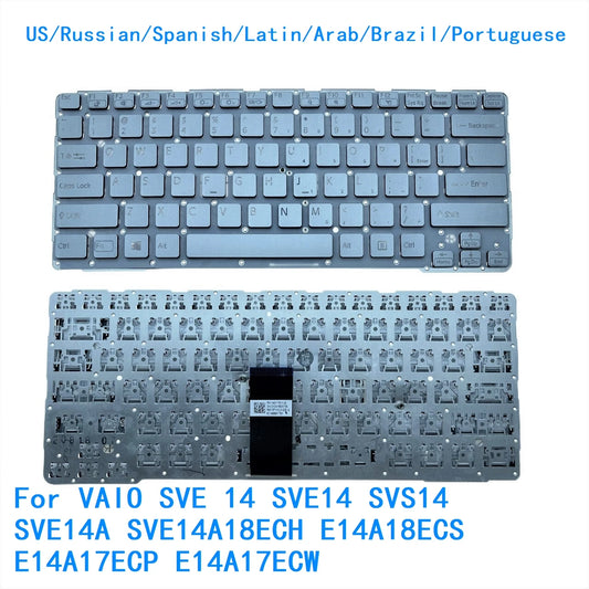 US RU SP LA AR BR PT Keyboard For Sony VAIO SVE 14 SVE14 SVS14 SVE14A SVE14A18ECH E14A18ECS E14A17ECP E14A17ECW SONY laptop repair parts
