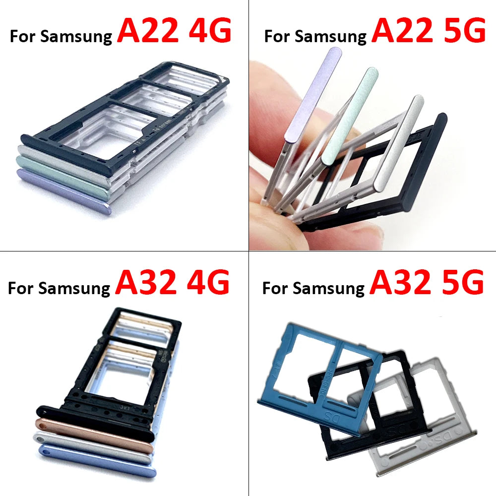 SIM Card Tray Slot Holder Adapter Accessories For Samsung A22 A32 4G 5G Replacement Spare Parts Samsung phone repair parts