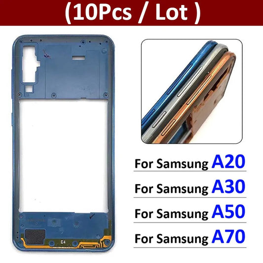 10Pcs/Lot, Middle Frame Bezel Middle Plate For Samsung A20 A30 A50 A70 Replacement parts Samsung phone repair parts