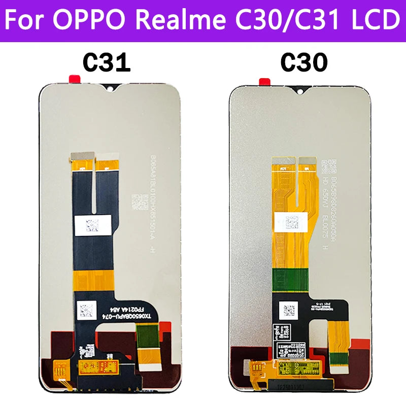6.5" inch For OPPO Realme C30 LCD RMX3581 LCD Display Screen Touch Panel Digitizer For Realme C31 LCD Frame RMX3501 Display Oppo phone repair parts Realme phone repair parts