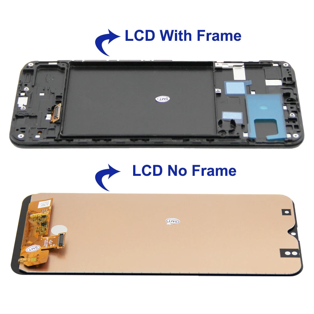 A20 Display Screen With Frame, for Samsung Galaxy A20 A205F/DS A205G/DS Lcd Display Touch Screen Digitizer Assembly Replacement Samsung phone repair parts
