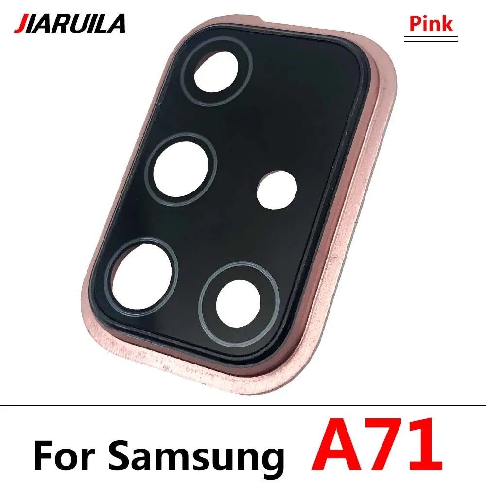 New For Samsung A71 A715 A715F Housing Back Rear Camera Glass Lens With Cover Frame Holder Samsung phone repair parts
